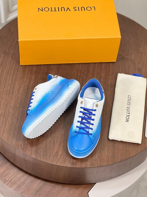 LV TIME OUT SNEAKER BLUE MIX WHITE CALFSKIN