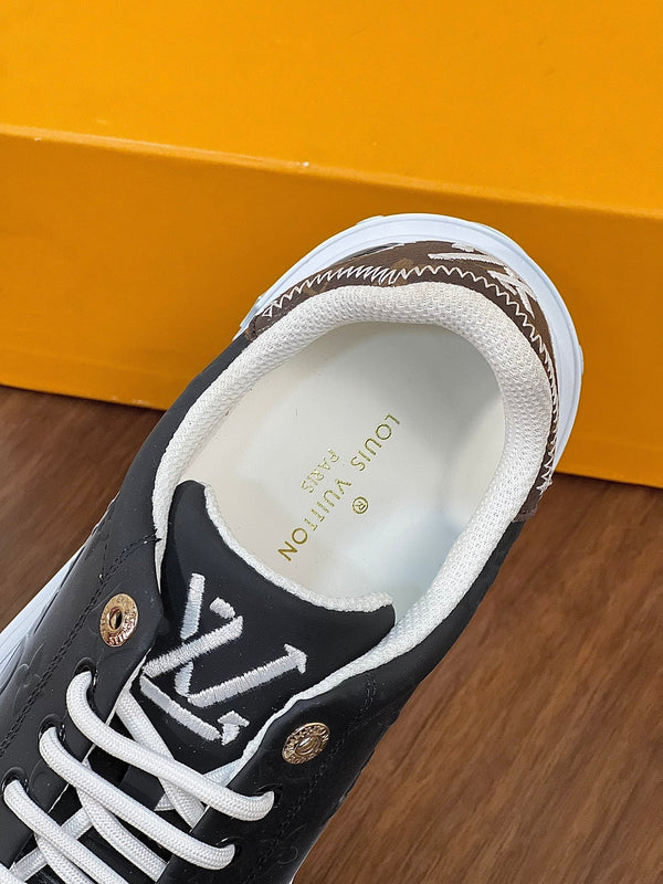 LV TIME OUT SNEAKER NERO MIX BIANCO PELLE DI VITELLO