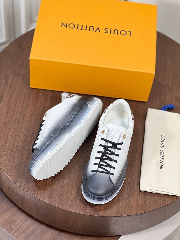 LV TIME OUT SNEAKER GREY MIX WHITE CALFSKIN