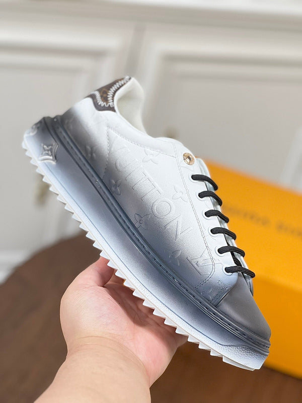 LV TIME OUT SNEAKER GREY MIX WHITE CALFSKIN