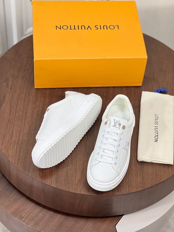 LV TIME OUT SNEAKER IN WHITE CALFSKIN