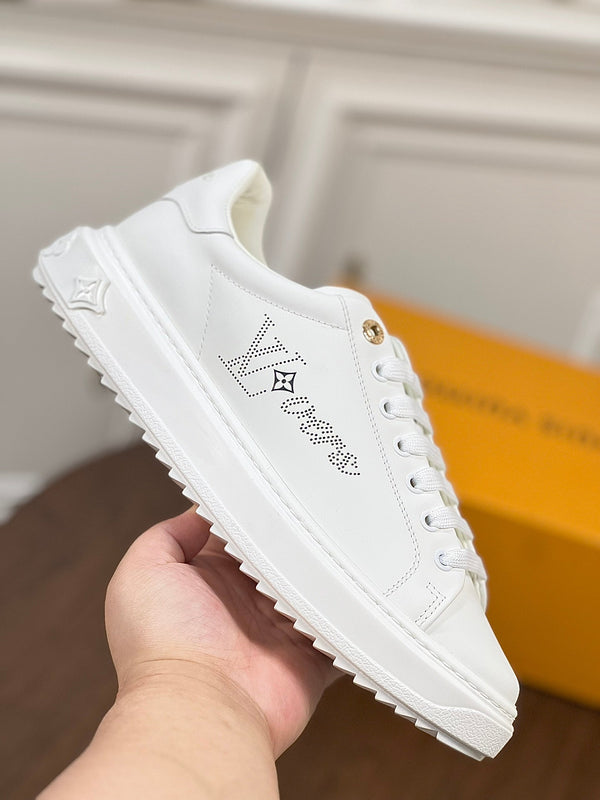 LV TIME OUT SNEAKER IN WHITE CALFSKIN