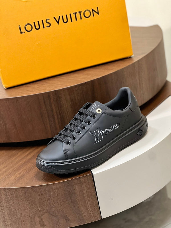 LV TIME OUT SNEAKER IN BLACK CALFSKIN