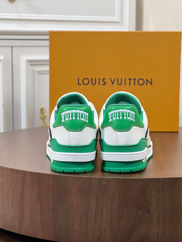LV TRAINER BIANCO MIX VERDE MONOGRAMMA PELLE DI VITELLO