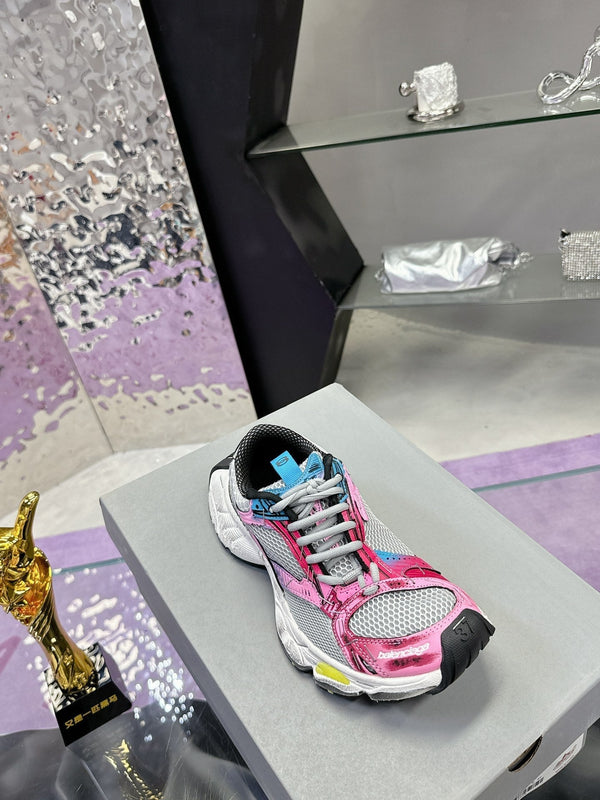 STAPLER SNEAKER IN GRAY PINK BLUE POLYURETHANE AND MESH