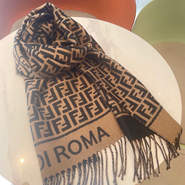 ROMA 190 FF SCRAF IN BROWN MIX BLACK WOOL AND CASHMERE