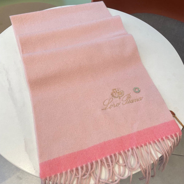 LP Grande Unita Scarf 180 CM In Light Pink With Coral Pink Cashmere 105244