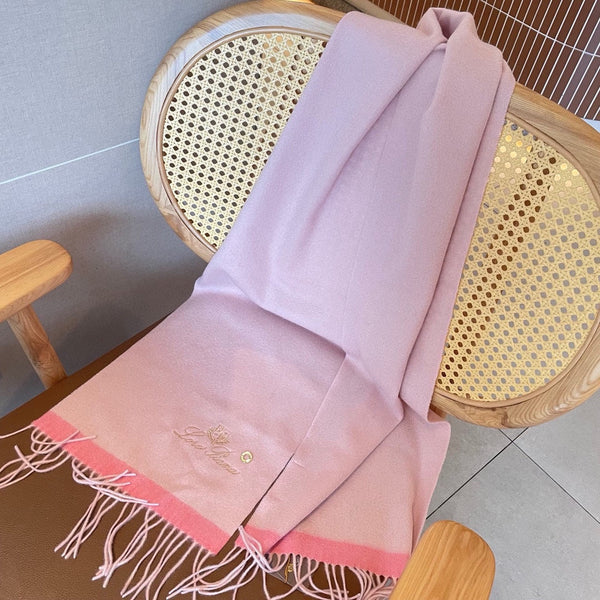 LP Grande Unita Scarf 180 CM In Light Pink With Coral Pink Cashmere 105244