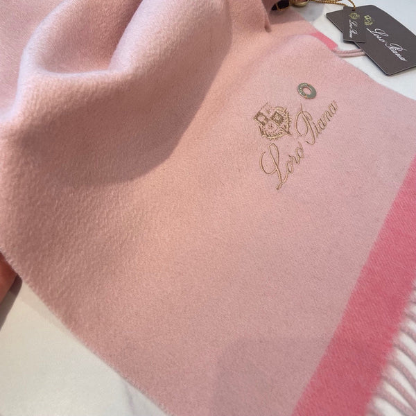 LP Grande Unita Scarf 180 CM In Light Pink With Coral Pink Cashmere 105244