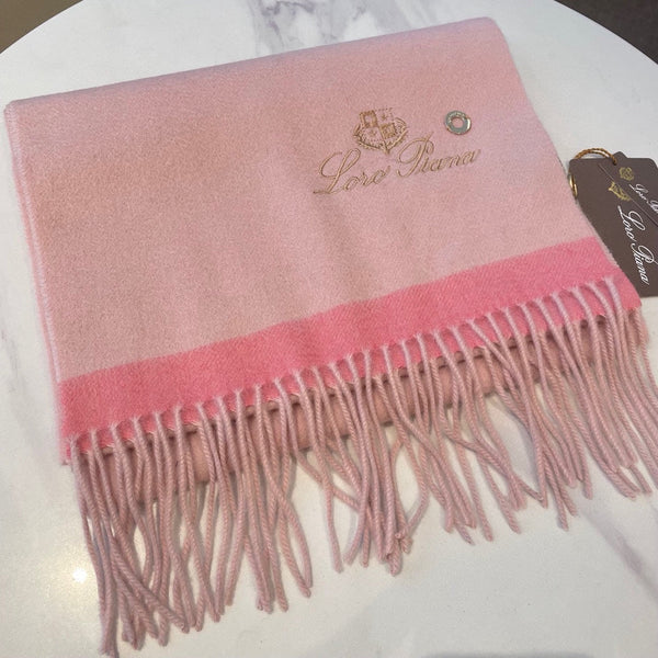 LP Grande Unita Scarf 180 CM In Light Pink With Coral Pink Cashmere 105244