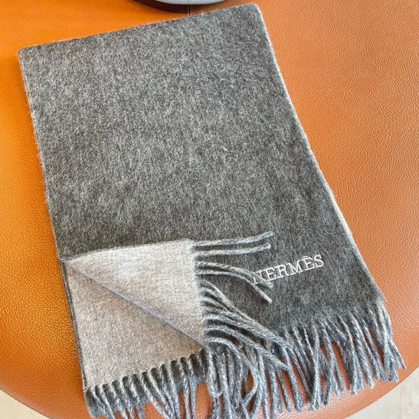 Scarf 180 CM In Grey Mix Light Grey Cashmere
