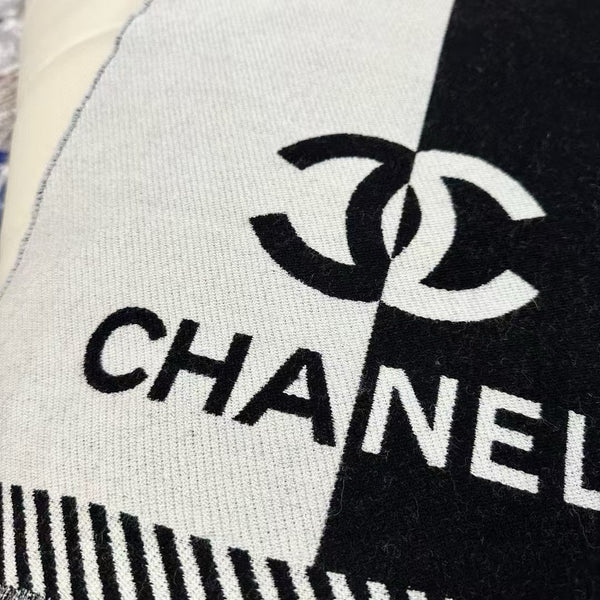 CC Scarf 200 CM In Black Mix Grey Wool And Cashmere 418269