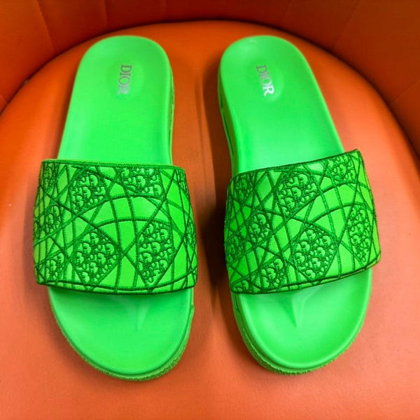 CD AQUA EMBROIDED SANDAL PARAKEET FABRIC