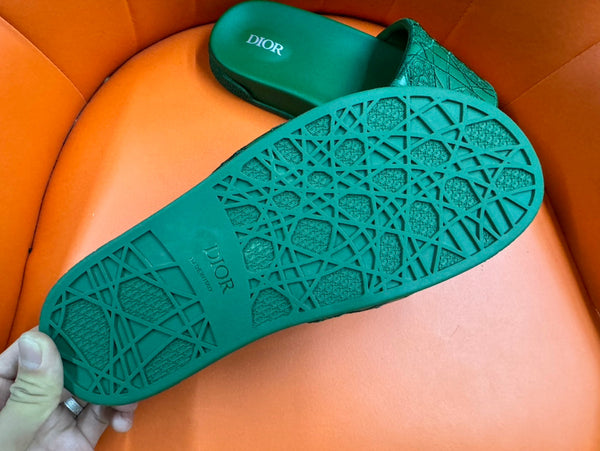 CD AQUA EMBROIDED SANDAL SEA GREEN FABRIC