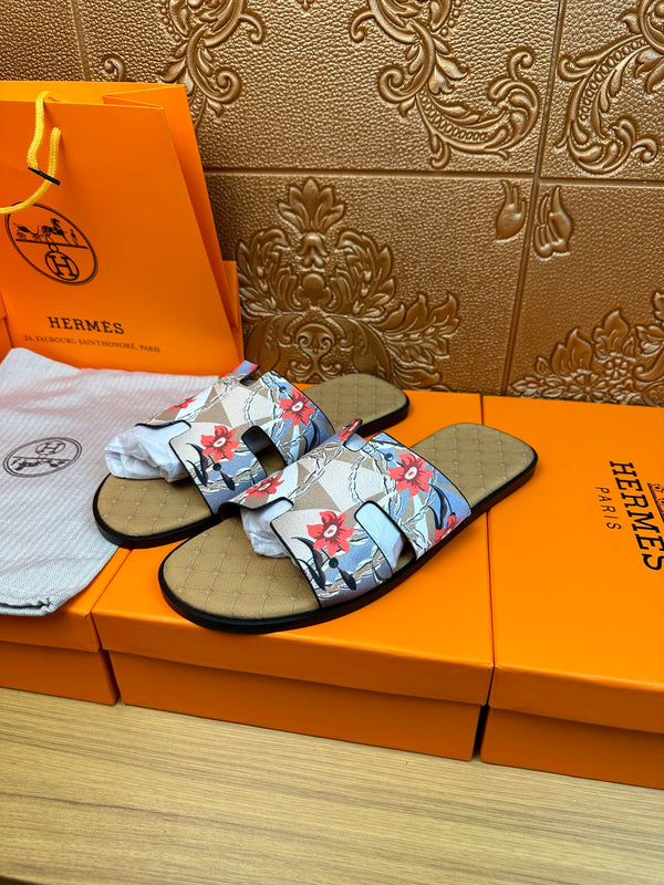 HM IZMIR SANDAL MUSTARD SUEDE WITH FLOWER MOTIF