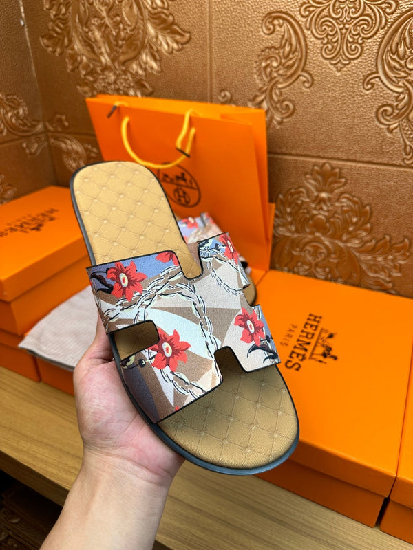 HM IZMIR SANDAL MUSTARD SUEDE WITH FLOWER MOTIF