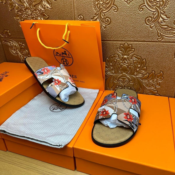 HM IZMIR SANDAL MUSTARD SUEDE WITH FLOWER MOTIF