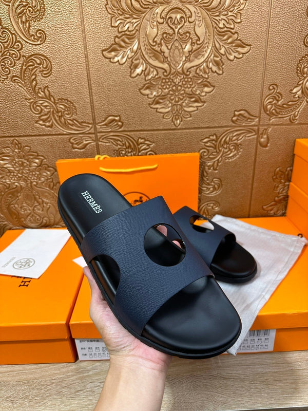 HM CIRCLE CUT SANDAL PRUSSIAN BLUE CALFSKIN