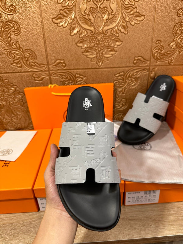 HM IZMIR SLIPPER LIGHT GRAY CALFSKIN