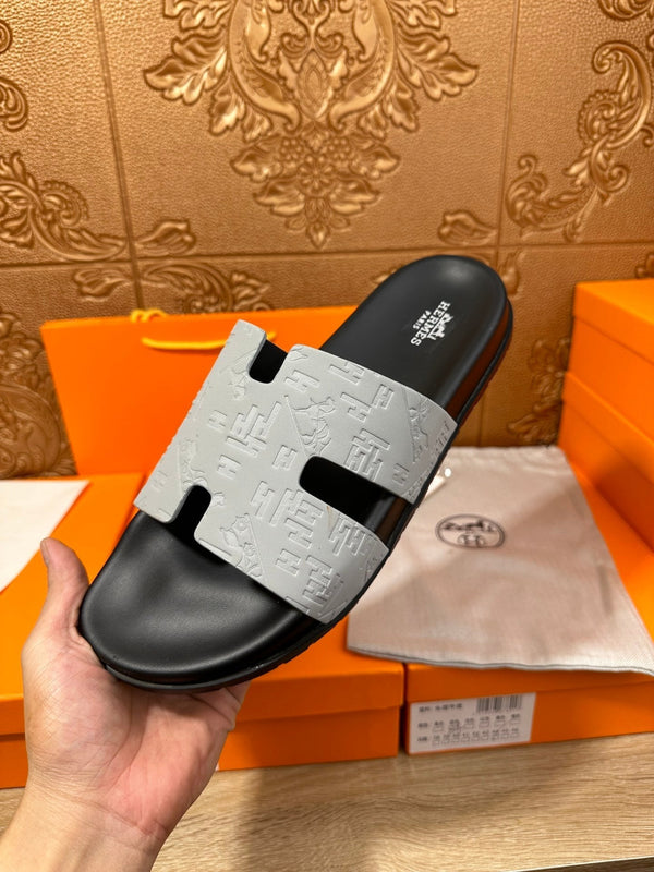 HM IZMIR SLIPPER LIGHT GRAY CALFSKIN