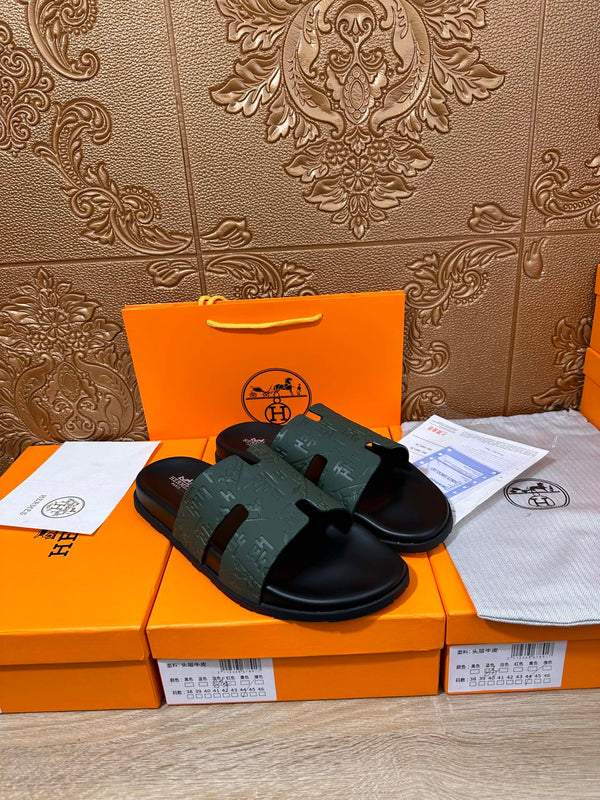 HM IZMIR SLIPPER PEACOCK CALFSKIN