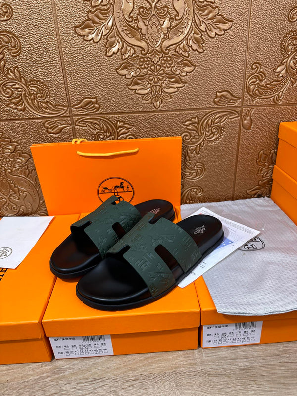 HM IZMIR SLIPPER PEACOCK CALFSKIN