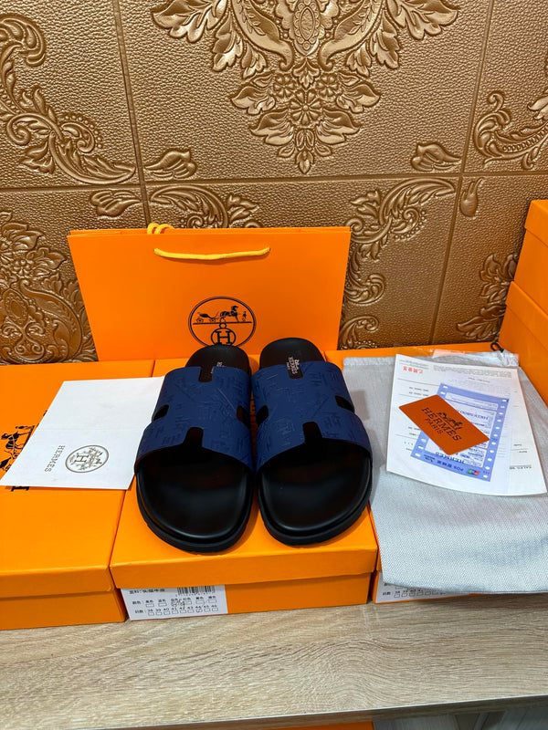 HM IZMIR SLIPPER NAVY CALFSKIN