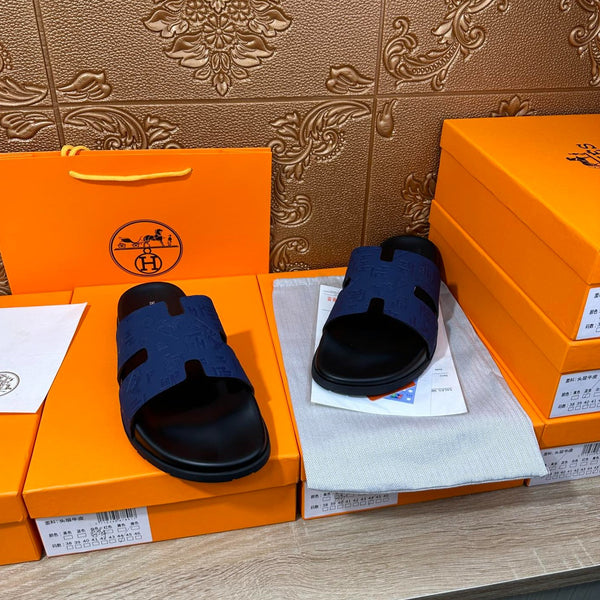 HM IZMIR SLIPPER NAVY CALFSKIN