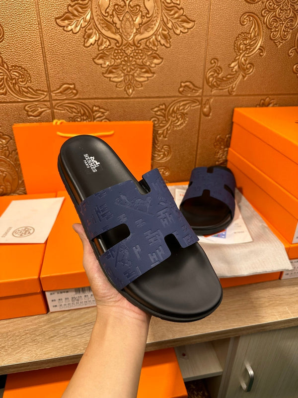 HM IZMIR SLIPPER NAVY CALFSKIN