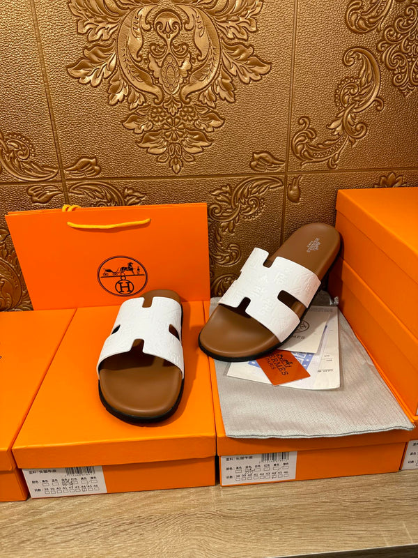 HM IZMIR SLIPPER WHITE CALFSKIN