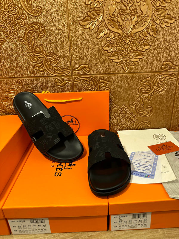 HM IZMIR SLIPPER BLACK CALFSKIN