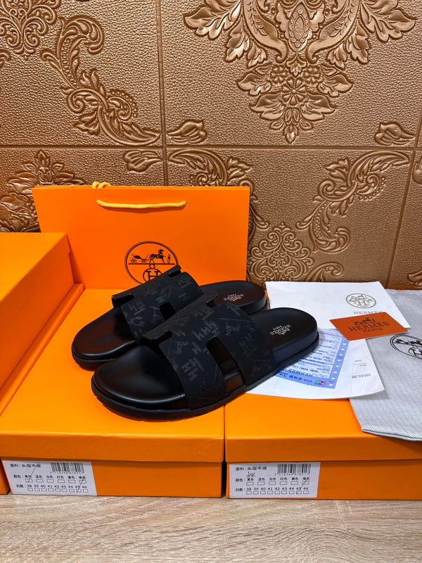 HM IZMIR SLIPPER BLACK CALFSKIN