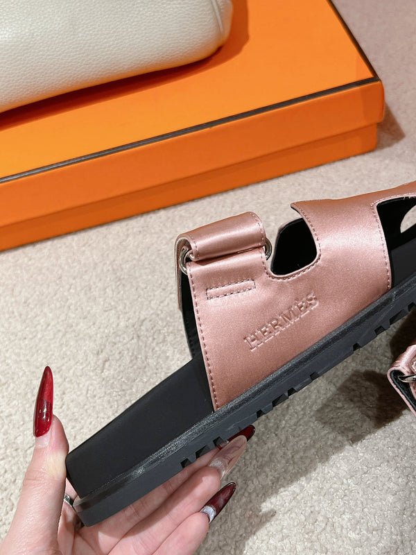 SANDALO CYPRUS NERO MIX ROSA PASTELLO PELLE DI VITELLO