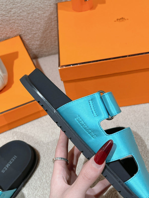 SANDALO CYPRUS NERO MIX CIELO PELLE DI VITELLO