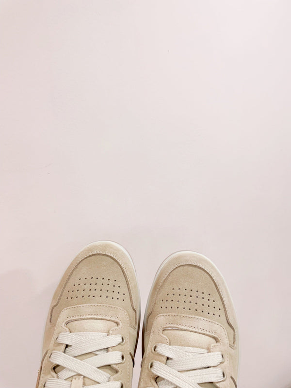 PRA DOWNTOWN PERFORATED SNEAKERS BEIGE SUEDE