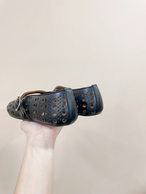 BALLERINA ALAIA HOLLOW IN PELLE DI AGNELLO NERA