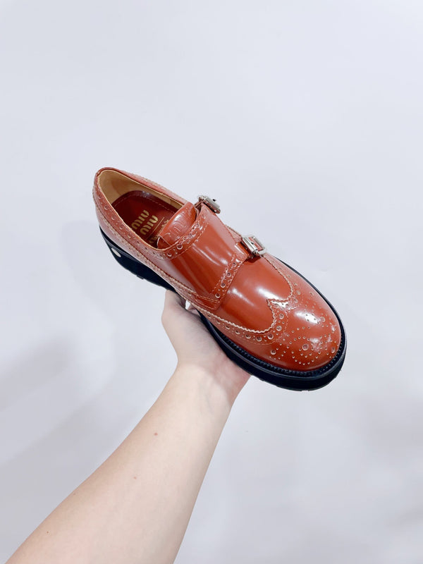 Miu-Church's Loafers Brown Glossy Nubuck Leather