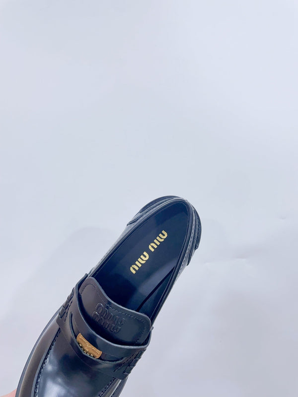 Miu Loafers Black Cowhide