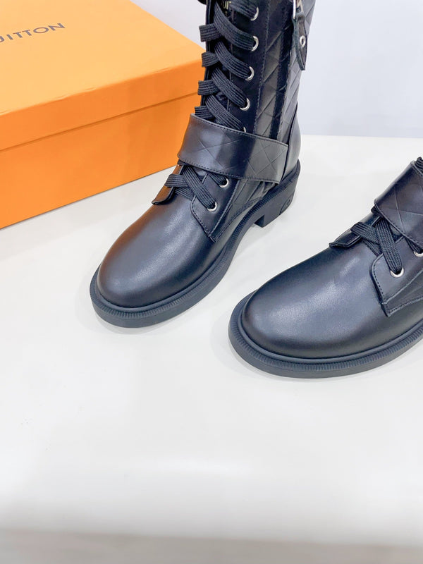 Stivaletto LV Westside in pelle di vitello nera liscia