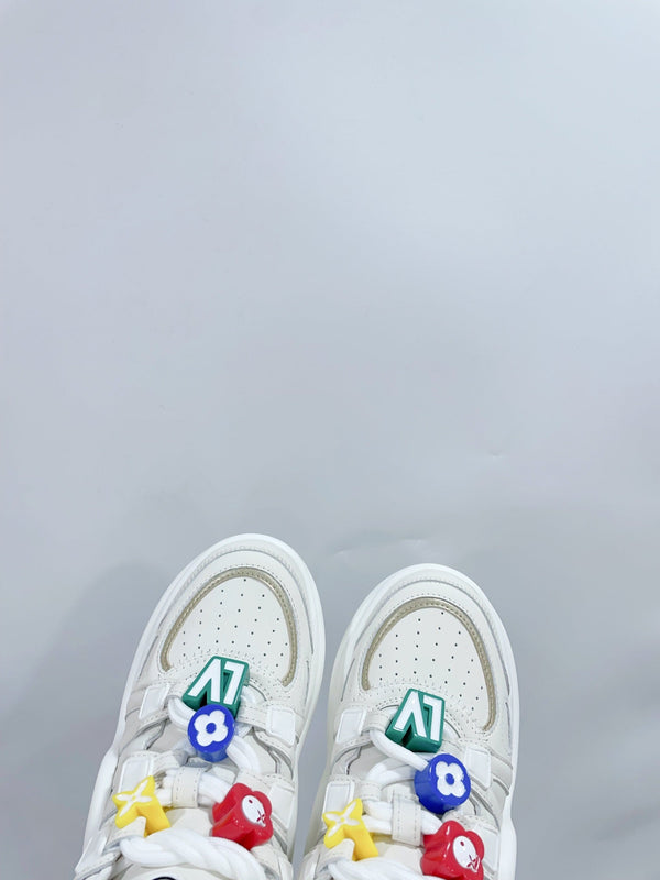 Scarpe sportive LV Archlight bianche con bordo beige in pelle di vitello