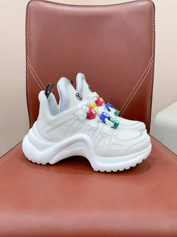 LV Archlight Sports Shoes White With Gray Border Calfskin