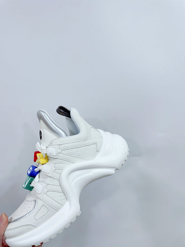 LV Archlight Sports Shoes White With Gray Border Calfskin