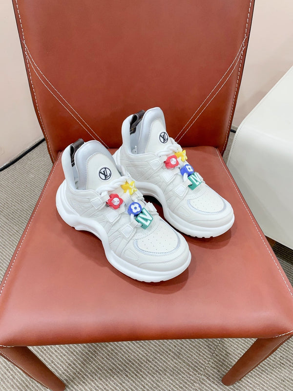 LV Archlight Sports Shoes White With Gray Border Calfskin
