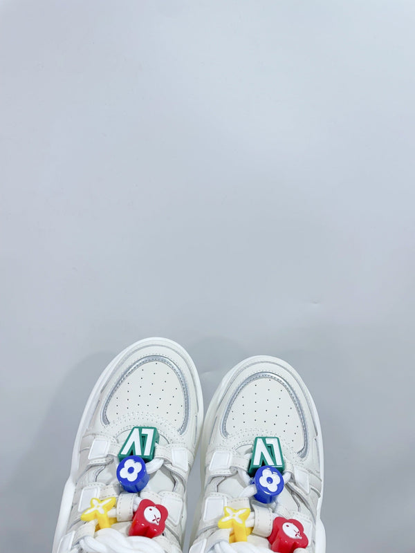 LV Archlight Sports Shoes White With Gray Border Calfskin