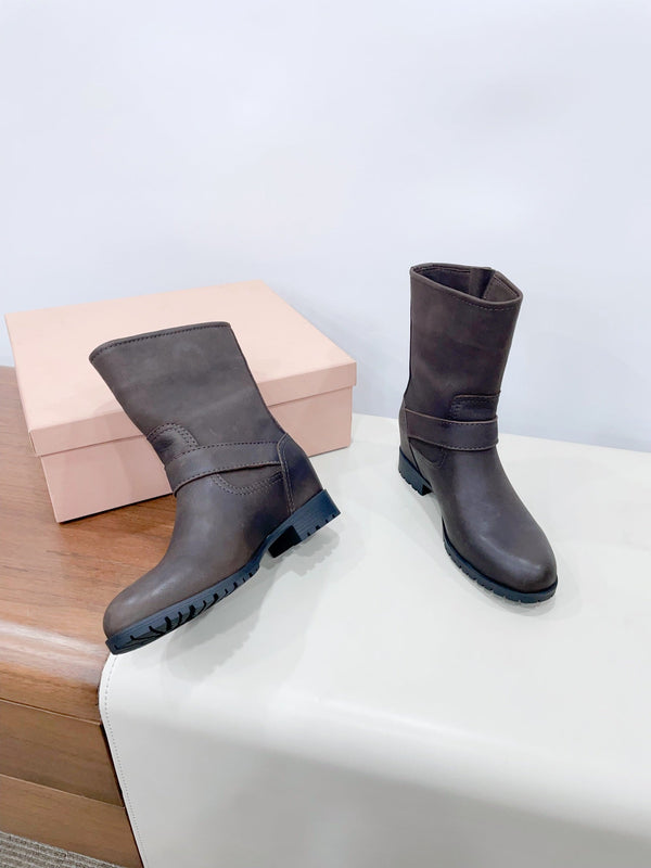 Miu Boots Dark Moccha Calfskin