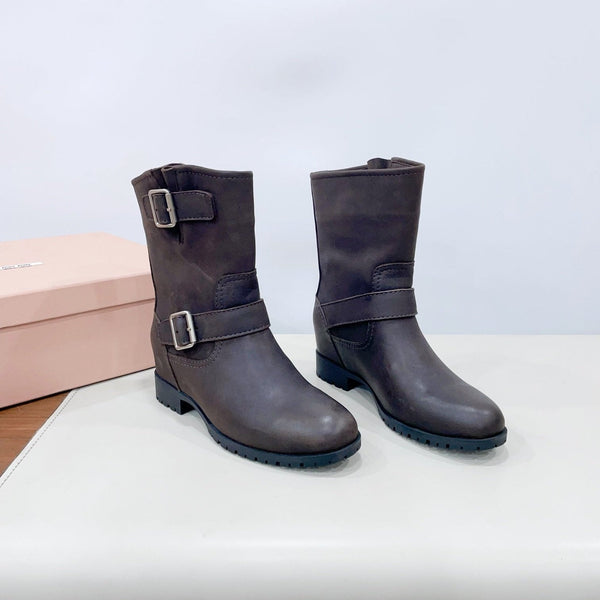 Miu Boots Dark Moccha Calfskin