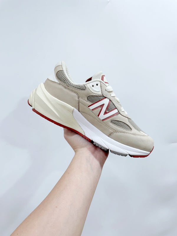 LP x NB 990v6 Sneaker 45mm white grey pink suede and mesh fabric