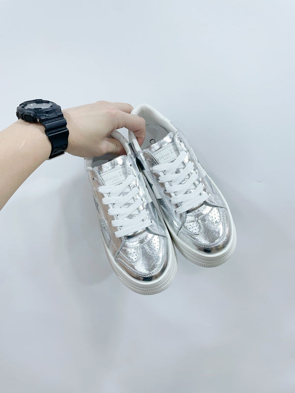 CD Star Platform Sneaker In Silver Glossy Calfskin 999868