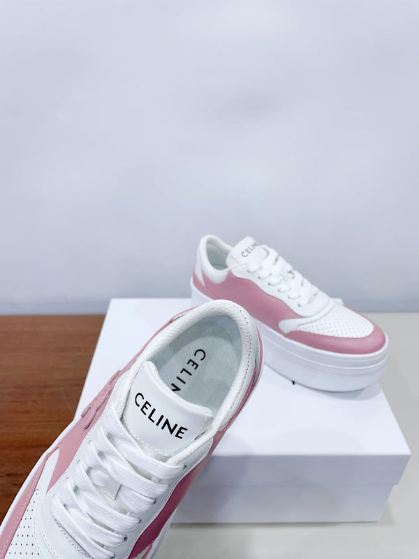 CELINE 25C Block Sneaker Pink mix White Calfskin 232000