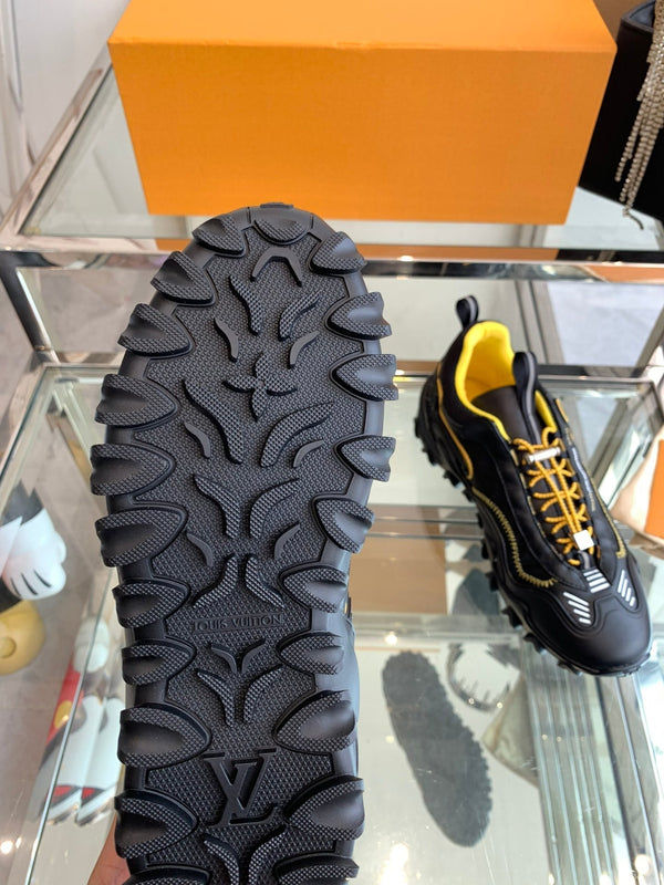 LV Rush Sneaker 40mm Black Yellow Cowhide